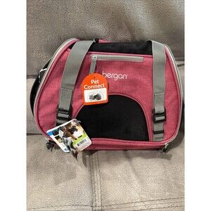 Bergan Small (up To 10 Lbs) Pet Connect Carrier Berry, In Flight Use, Fleece Pad